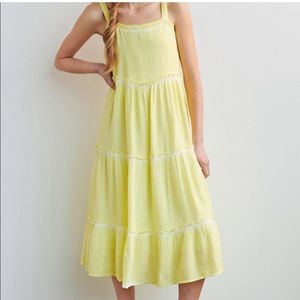 Anthropologie Yellow Midi Dress